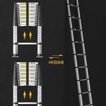 9 10 Krokov 2,6 m 2.9 Metrov Priemyselných Rovno Rebrík Skladací Teleskopická Stabilný protišmykový Hliníkový Rebrík Domácnosti Krok Rebrík