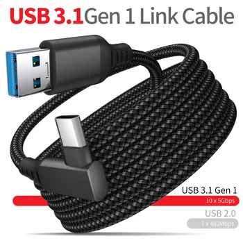 3M 5M údaj Nabíjací Kábel pre Oculus Quest 2 Prepojenie USB 3.1 Typ C Prenos Dát USB-A-Typ-C Kábel 20V 3A Nabíjačku usb c