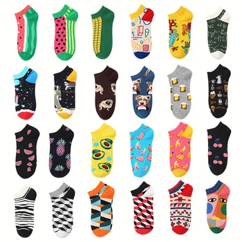 Ponožky Mužov Nový Dizajn Lodí Krátke Letné Abstraktné Matematické Geometrické Ovocie Stožiare, Farebné Muž Ponožky Bavlna