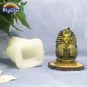 3D Egyptský Faraón Silikónové Formy DIY Ručne vyrábané Sviečky Aromaterapia Omietky Íly Plesne Cukru Remesiel Pečenie Dekorácie Nástroje