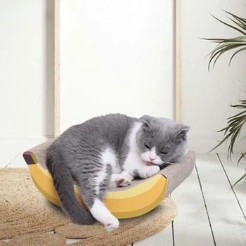 Banán zvlnené mačací pazúr platňa odolné voči Opotrebovaniu hračka v tvare banánu posteľ domáce zvieratá Cat scratch kartón tvorivé voľnočasové posteľ