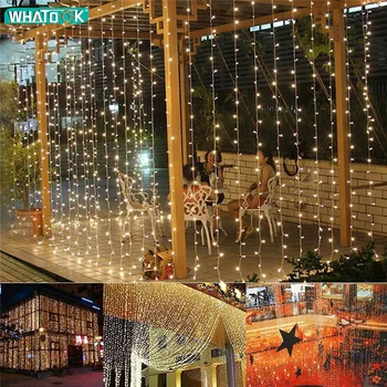 12mx2m LED Záves Cencúľ String Svetlá 960 led Víla Garland Vianočné Krytý Vonkajší Svadobné Osvetlenie Domov Garden Party Decor